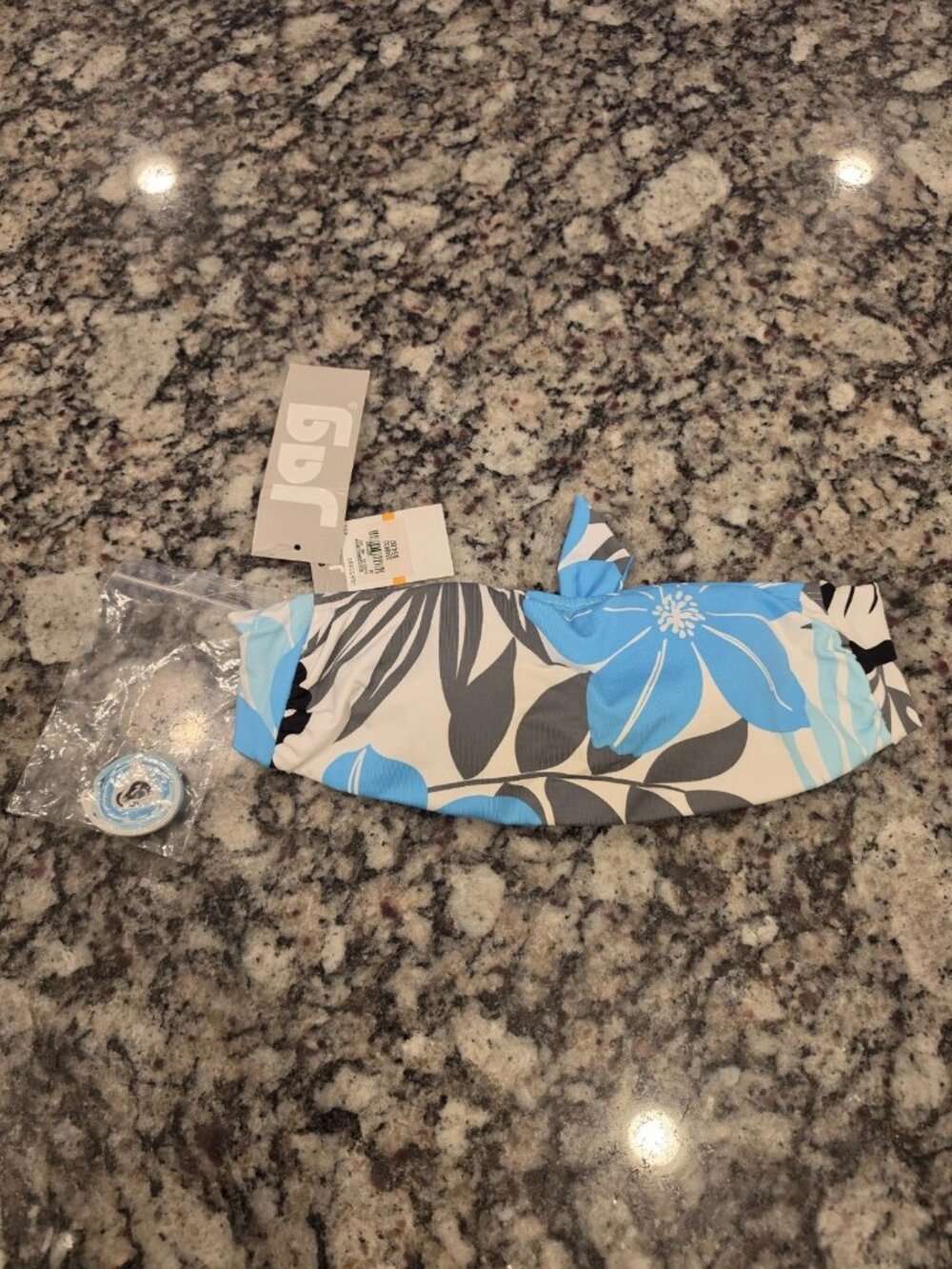 JAG Bikini Top Womans SMALL Floral Blue White Comes With Straps NWT